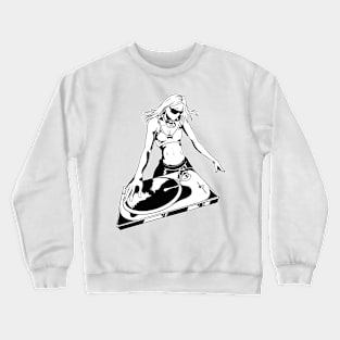 Dj Girl Techno electro house Club Music Gift Crewneck Sweatshirt